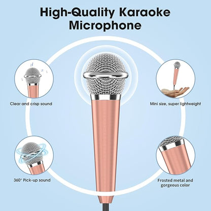 Mini Microphone for iPhone iPad Small ASMR Tiny Microphone for Voice Video Recording Singing, Vlogging, Podcasting YouTube (1 PCS Rose Golden)