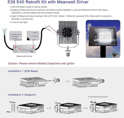 OPENLUX 240 watt LED Shoebox Retrofit Kits, 33,600lm, 5700K LED Retrofit with E39 Base for Parking Lot Shoebox/Tennis Court/Bypass/Arena/Stadium [ETL/DLC Certified][ 960W MH/HPS Equiv.] AC 100-277V