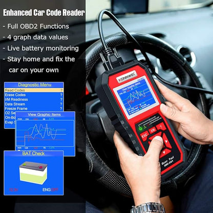 KONNWEI KW850 Professional OBD2 Scanner Auto Code Reader Diagnostic Check Engine Light Scan Tool for OBD II Cars After 1996(Original)