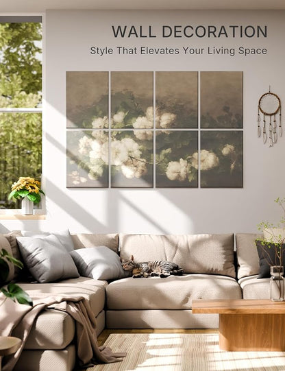 Wall Art Acoustic Panels,35''X24''Sound Absorbing Panels-8-Pack with 50 Adhesive Tabs, Decorative Sound Absorbing Panels for Living Room and Recording Studio, Offices-Stilleven met gitaar en rozen