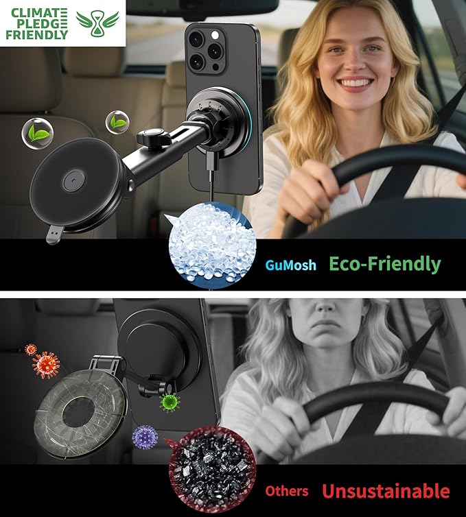 for Mag-Safe Car Mount Charger Dash Vent Windshield Wireless Car Charger with LED Light, Strong Magnetic Phone Holder for Car for iPhone 16 15 14 13 12 Series(Cyan)