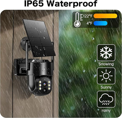 Solar Security Cameras Wireless Outdoor, 5G/2.4G Solar WIFI Cameras for Home Security,Solar Powered Outside Camera Wireless,Human Detection, Color Night Vision, 2-Way Talk for home Porch/Garage/Yard