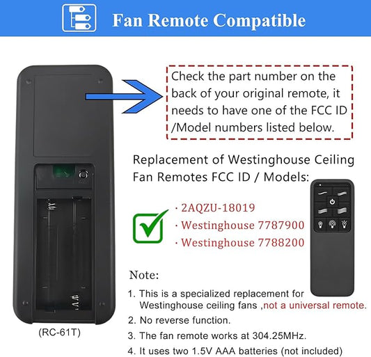 Replacement Remote for Westinghouse Ceiling Fan Remote 7787900 7788200, 4-Speed Dimming Fan Remote Control with Backlit Buttons,Easy to Set with Mount Holder-Remote only