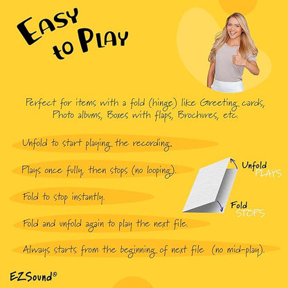 MultiPlay Re-recordable Sound Chip for Custom Greeting Cards | Sound Module Plays Multiple Recordings | Add the Power of Sound to Recordable Cards, Scrapbooks, Photo Albums, Personalized Gifts, Crafts