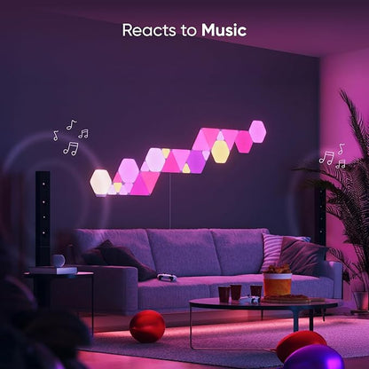 Nanoleaf Shapes LED Lights for Wall, WiFi Smart Home Wall Panel Light RGBW 16M+ Color LED Dimmable Gaming and Home Decor Wall Lights Smarter Kits (Triangles Smarter Kit 7 Pack)