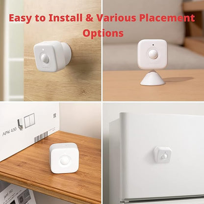 Smart Motion Door Sensor - Wireless PIR Motion Detector for Home Security, Compatible with Alexa, Google Assistant & Apple Home via SwitchBot Hub, Easy Installation, Real-Time Alerts (2025-White)