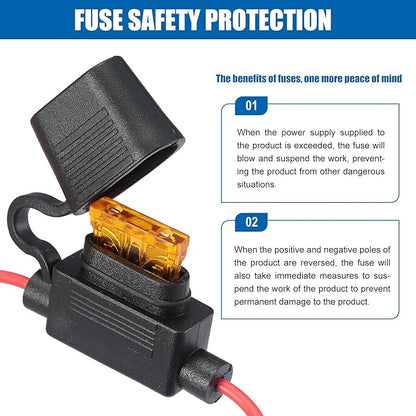Yancincny DC 24V 36V 48V 60V 72V Step Down to 12V 5A 60W Converter Regulator Reducer Power Supply Module Buck Transformer, Waterproof DC 24V to 12V Converter with Fuse for Golf Cart
