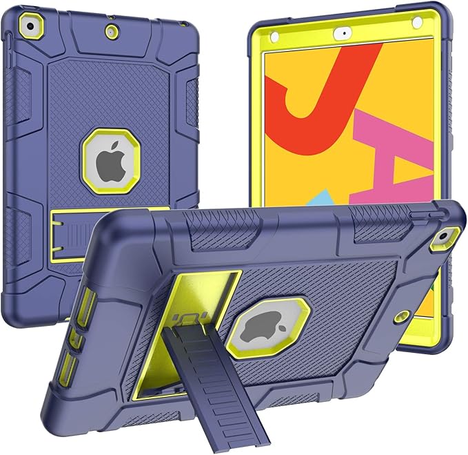 Rantice iPad 9th Generation Case, iPad 8th Generation Case, iPad 7th Generation Case, Hybrid Shockproof Rugged Drop Protection Cover with Kickstand for iPad 10.2'' (Navy+Green)