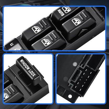 JALIAMTE Driver Side Power Window Switch Master Control Compatiable for 2000-2002 Chevy Silverado 1500HD 2500HD 3500, 2002 Cadillac Escalade, 2000-2002 Sierra Yukon XL, Replace OE 15062650 19259961