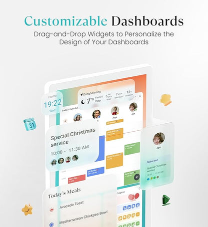 Cozyla Mate Calendar+ 2: 32" 4K Digital Calendar Wall Touch Screen Chore Chart Customizable Dashboard Smart Electronic Display for Family Schedule Meal Plan All App Support Wall Mount Planner for 2026