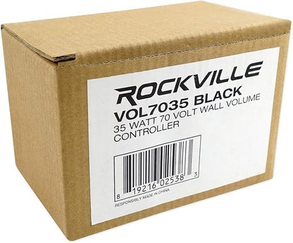 Rockville VOL70100 100 Watt Wall Volume Control 70V, 11-Step Attenuation, Euro-Block Connector, Dust-Protected, Perfect for Commercial Audio Systems