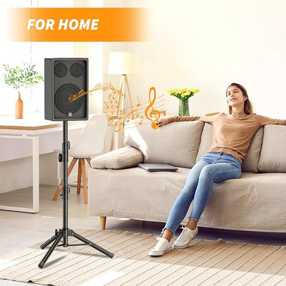 Small Speaker Stands, Lightweight 35mm Compatible Insert, Adjustable Height from 24-50 Inch Speaker Tripod Stand Support 55 LB with Storage Bag