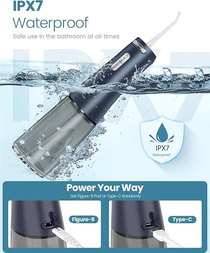 Onlyone Rechargeable Cordless Water Flosser with Adjustable Water Pressure for Daily Oral Care, Power Dental Flosser for Home and Travel Use, Portable Oral Irrigator for Sensitive Gums and Braces Care