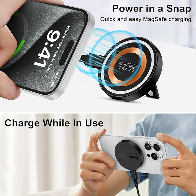 Magsafe Charger Samsung Wireless Charger Fast Charging Pad Magnetic Charger for Android Samsung S25 Ultra S25 Plus S25 S24 S23 S22 S21 S20 S10,Magnetic Charger Stand for iPhone 16 15 14 Pro Max Plus