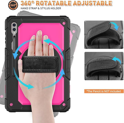 Timecity Case for Samsung Galaxy Tab S10 Ultra/ S9 Ultra/ S8 Ultra Tablet Case 14.6''- Heavy Duty Protective Cover with Screen Protector, Stand, Shoulder Strap & S Pen Holder | Kids-Friendly, Red