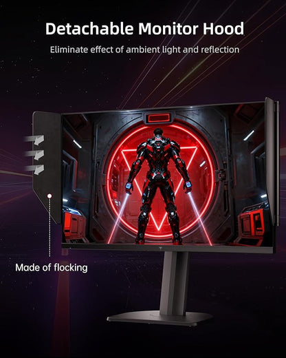 KTC 27M1 27 Inch Gaming Monitor, 1440P Monitor with Speakers Built in, 210Hz Monitors with Shielding Hood, Fast IPS, Adaptive Sync, 130%sRGB, 1MS(MPRT), VESA Mount, Tilt/Swivel/Pivot/Height Adjustment