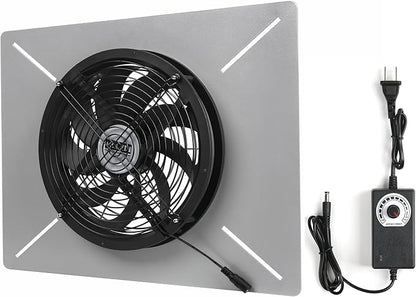MEOZRI Basement Attic Crawlspace Ventilation Fan window Exhaust Fan Ultra-Thin Design Reversible Airflow (Medium-420CFM-13.8 * 11.8Inch)
