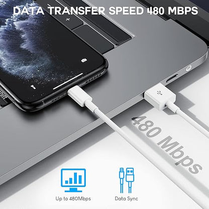 iPhone Charger, [Apple MFi Certified] 2 Pack 10ft iPhone Charger Data Sync Transfer Lightning Cable with Travel USB Wall ChargerBlock Compatible with iPhone13/12/11 Pro/SE/XS/X/XR/8/7/iPad/AirPods