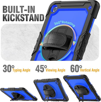 HXCASEAC Case for Samsung Galaxy Tab A8 10.5 inch, Protective with Screen Protector/Hand Strap/Pen Holder, Sturdy Shockproof A8 Tablet Case 2022 SM-X200/X205/X20 - Blue
