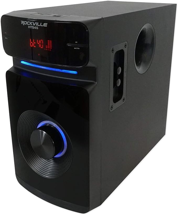 Rockville HTS45 800w 5.1 Channel Home Theater Audio System, Bluetooth Connectivity, USB/SD Playback, Wall-Mountable Speakers, for Home Entertainment