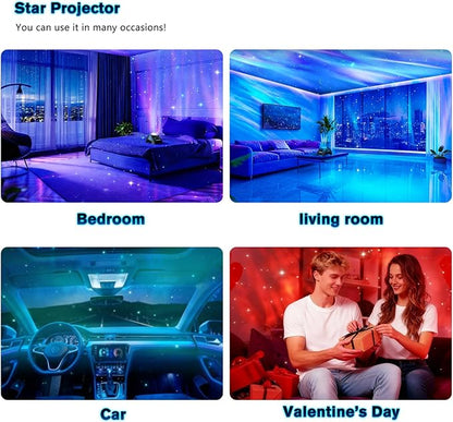 Northern Galaxy Light Aurora Projector, Star Projector with 33 Light Effects, Starry Nebula LED Lamp with Remote Control, White Noise, Kids/Adults Room Decor, Bluetooth Speaker for Party Christmas