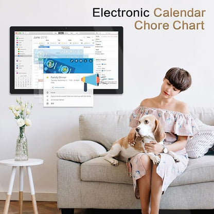 WOGO 32 inch Digital Calendar & Chore Chart, Touchscreen Interactive Monitor for Family Schedules, Built in Speakers and Camera, Electronic Calendar Include Wall Mount & Desk Stand