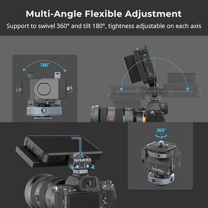 SmallRig Camera Monitor Mount Lite with Cold Shoe, Swivel 360° and Tilt 180° Holder for Field Monitor, LED, Flash and Video Shooting Photography Accessories, Max Load Capacity of 90° Tilt 3.2kg
