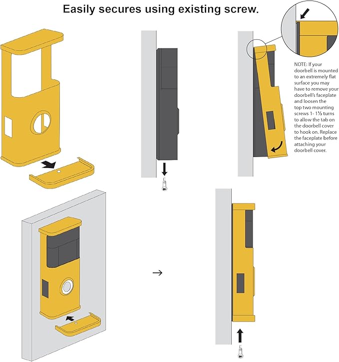 Garden Video Doorbell Cover (Compatible with Ring 3, 3 Plus, 4, Battery Plus, and Battery Pro) (Matte Black)