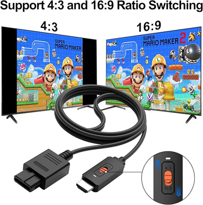 Azduou N64 to HDMI Converter Converts N64 Game Console Video Signal to HDMI Signal Easily Connect The Game Console to HDTV Adapter/Converter（Support N64，SNES，SFC，NGC 4 in 1）