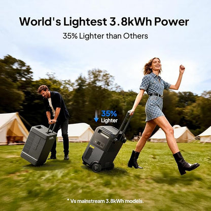 BLUETTI Elite 400 Portable Power Station with Charger 2 (Ship Separately), 1000W DC-DC Alternator Charger, 4.2H Full Charge via Car, 3840Wh 2600W LFP Batttery Backup for Home Backup, Outage, RV Life