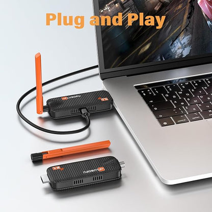 Wireless HDMI Transmitter and 2 Receivers, Support Up to 6 Receivers, 5.8G WELUSOPU HDMI Wireless Extender Casting Content for PC Laptop Camera Cable Box to Multiple TVs Monitors Projectors -165FT
