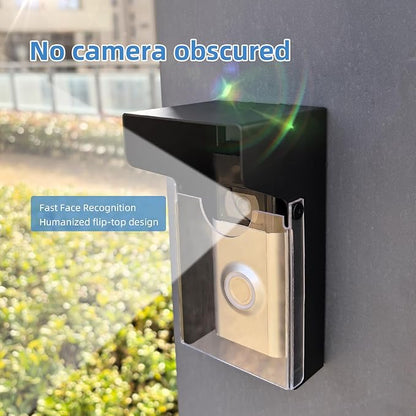 Flip Video Metal Doorbell Rain Cover Sun Shield Hood Plate, Weather Protection Cover Compatible for most doorbells
