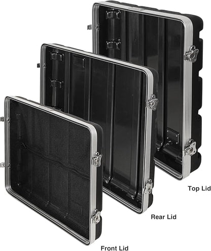 Sound Town Lightweight and Compact 8U ATA ABS Rack Case, with Slant Mixer Top, 21" Depth, 10U Top and 8U Side Spaces (STMR-A10X8U)