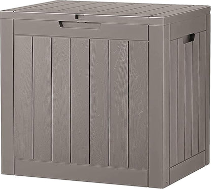 NUNU LAB 35 Gallon Outdoor Storage Box Waterproof, Outside Package Delivery Deck Boxes with Lockable Lid, Backyard Storage Bin For Garden Tools, Patio Cushions Accessories, Gray
