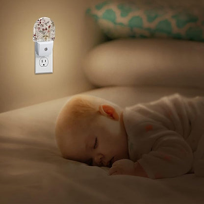 YESPOAK Night Light,Vintage Flower Butterfly Night Lights Plug Into Wall,Dusk to Dawn Sensor for Bedroom,Bathroom and Living Room for Women/Girls Gifts