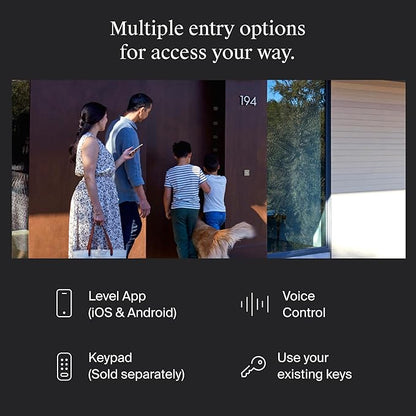 Level Bolt (Wi-Fi) Smart Deadbolt - Make Your Lock Smart & Keep Existing Hardware and Keys - Lock/Unlock from Anywhere - Level App for iOS & Android - Works with Apple Home, Alexa & Google, White