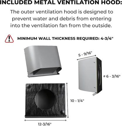 VENTS-US TwinFresh Comfo RB1-50-2 - Ductless ERV Through-the-Wall Single Room Ventilation Fan, 30 CFM, Energy Recovery Ventilator with Remote Control and Humidity Sensor