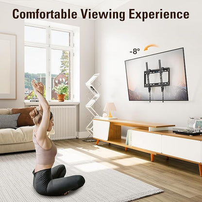 Mounting Dream Tilting TV Mounts for Most 26-60 Inch LED, LCD TVs up to VESA 400 x 400mm and 88 LBS Loading Capacity, TV Wall Mount with Unique Strap Design for Easily Lock and Release MD2268-MK
