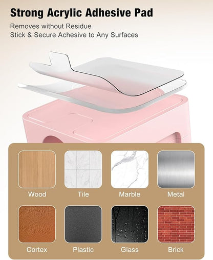 6 Pack Cord Holder, Strong Adhesive Desk Cord Organizer Magnetic Easy Open, Wire Holder Organizer Neatly for Home, Office, Car, Desk, Nightstand, Pink