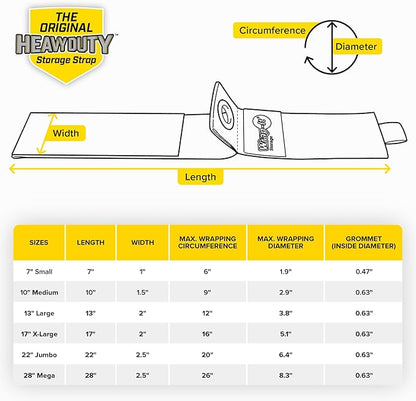Heavy-Duty Wrap-It Storage Straps, 7-inch (6 Pack) - Hook and Loop Tool Cord Organizer, Extension Cord Hanger, Kitchen Cord Keeper, Cable Straps for Cords, Hoses, Rope, RV, and Garage Organization