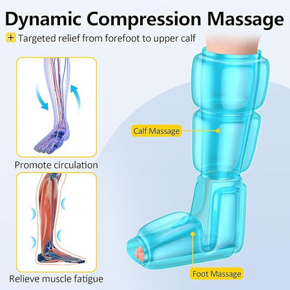 Comfytemp Air Compression Therapy Device K1011, Cordless Leg Massager for Circulation and Pain Relief, Portable Foot and Calf Massage Boot, Ideal for Dad Men Mom Women Seniors (1 Pack)