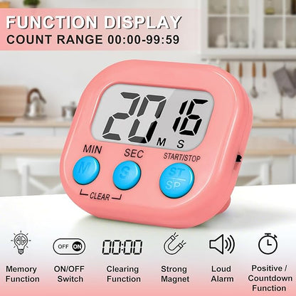 ZILLEEN Classroom Timer for Kids Teachers 2 Pack Digital Timers, White & Pink