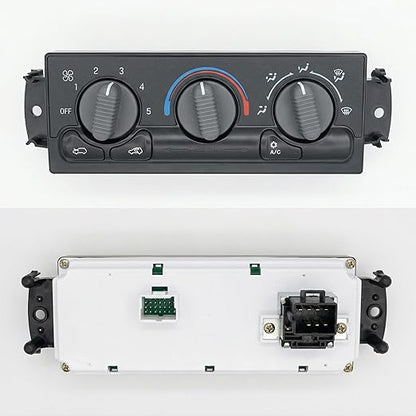 599-266 A/C Control Switch Air Conditioning Climate Control Module, Front Climate Control Module Panel for GMC Sierra Yukon Chevy Silverado 1999-2002, 15054697, 15753264, 19244873, 9361355