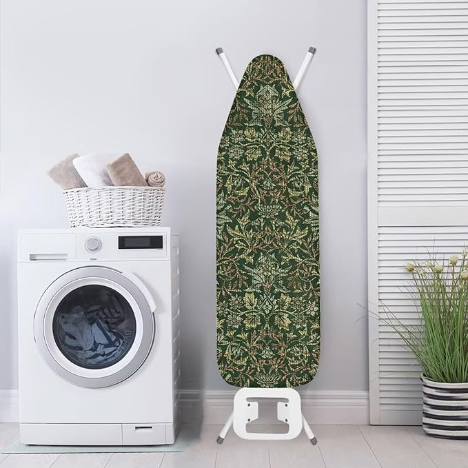 ZCFYGDX Breathable Ironing Board Cover Decor, Resist Scorching & Staining, 15x54 Wear & Soil Resistant Covers, Elastic Edges,3 Fasteners,Anti-Scorch Polyester Fabrics William Morris Prints