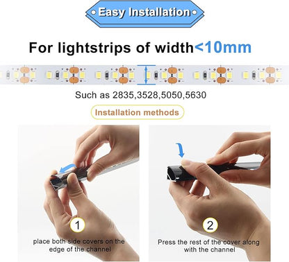 VST LED Channel, V Shape Led Diffuser Channel, LED Aluminum Channel with Black Cover, End Caps and Mounting Clips for LED Strip Light in Home Lighting(6pack 1 ft)