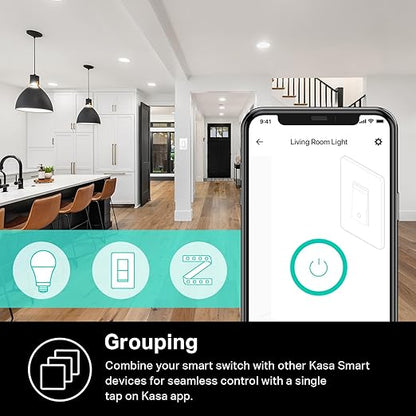 Kasa Smart Dimmer Switch HS220P3, Single Pole, Needs Neutral Wire, 2.4GHz Wi-Fi Light Switch Works with Alexa and Google Home, UL Certified,, No Hub Required, 3-Pack