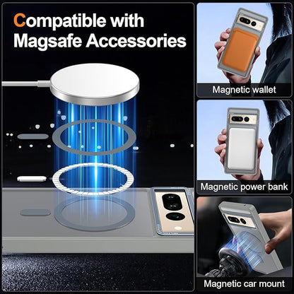 Magnetic for Google Pixel 7 Pro Case, [Military Grade Drop Protection] [Compatible with MagSafe] Shockproof Slim Translucent Matte Anti-Slip for Women Girls Men Case, Gray