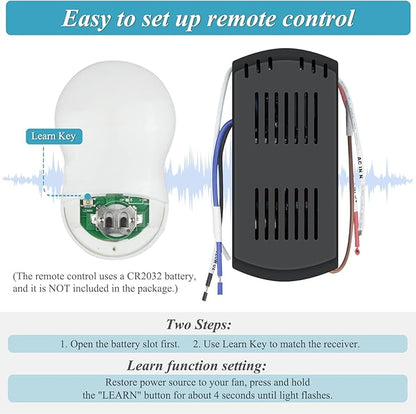 Universal Hunter Ceiling Fan Remote Control Kit, Smart Wi-Fi Control Kit for Hunter Harbor Breeze Hampton Bay, Compatible with Alexa, Google Assistant and Smart Life App, 3-Speed, Light Dimmer