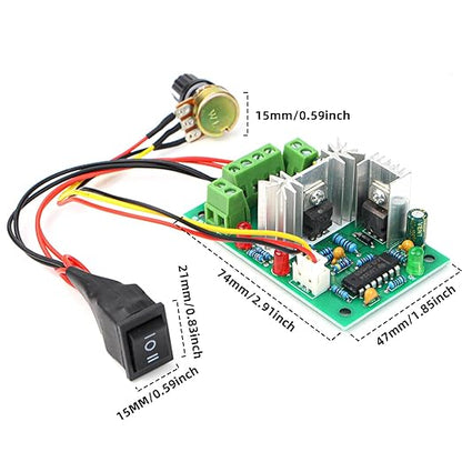 RioRand Upgraded Adjustable DC Motor Speed PWM Controller 10V 12V 24V 30V Reversing Switch 120W