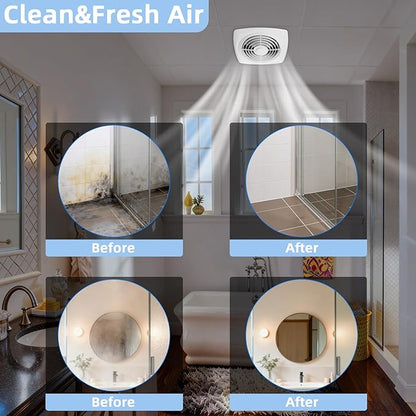 8 Inch Bathroom Exhaust Fan Ceiling Mount 200 CFM 8.5 Sones Kitchen Exhausts Fans,505 Exhaust Fan for Broan-NuTone,Vertical Discharge Ceiling Ventilation Fan for Bathroom Kitchen Laundry Room Garage